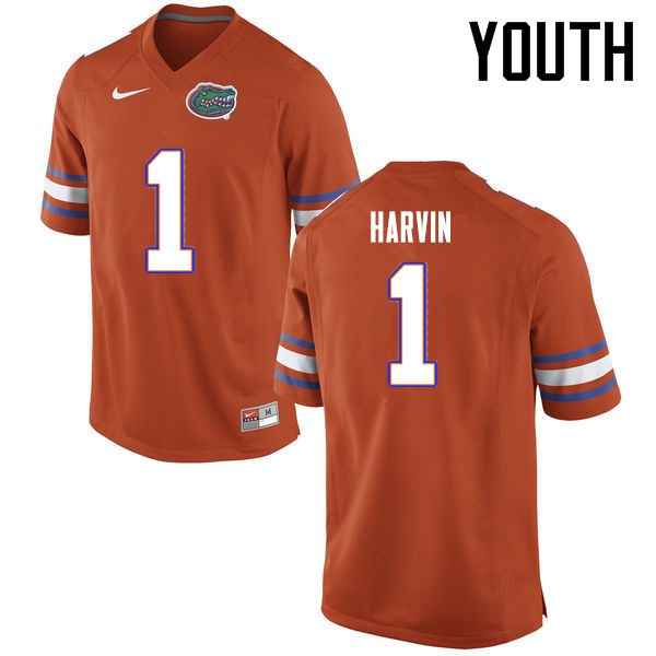 NCAA Florida Gators Percy Harvin Youth #1 Nike Orange Stitched Authentic College Football Jersey MNZ0664BF